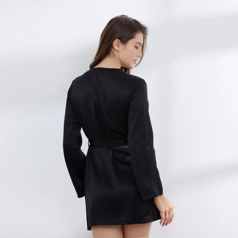 19 Momme Women's Short Silk Robe