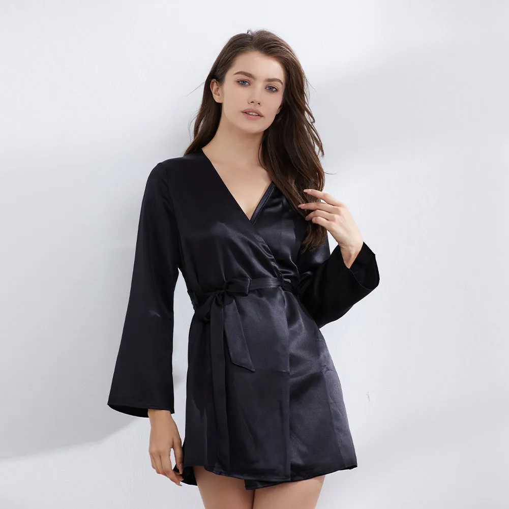 19 Momme Women's Short Silk Robe