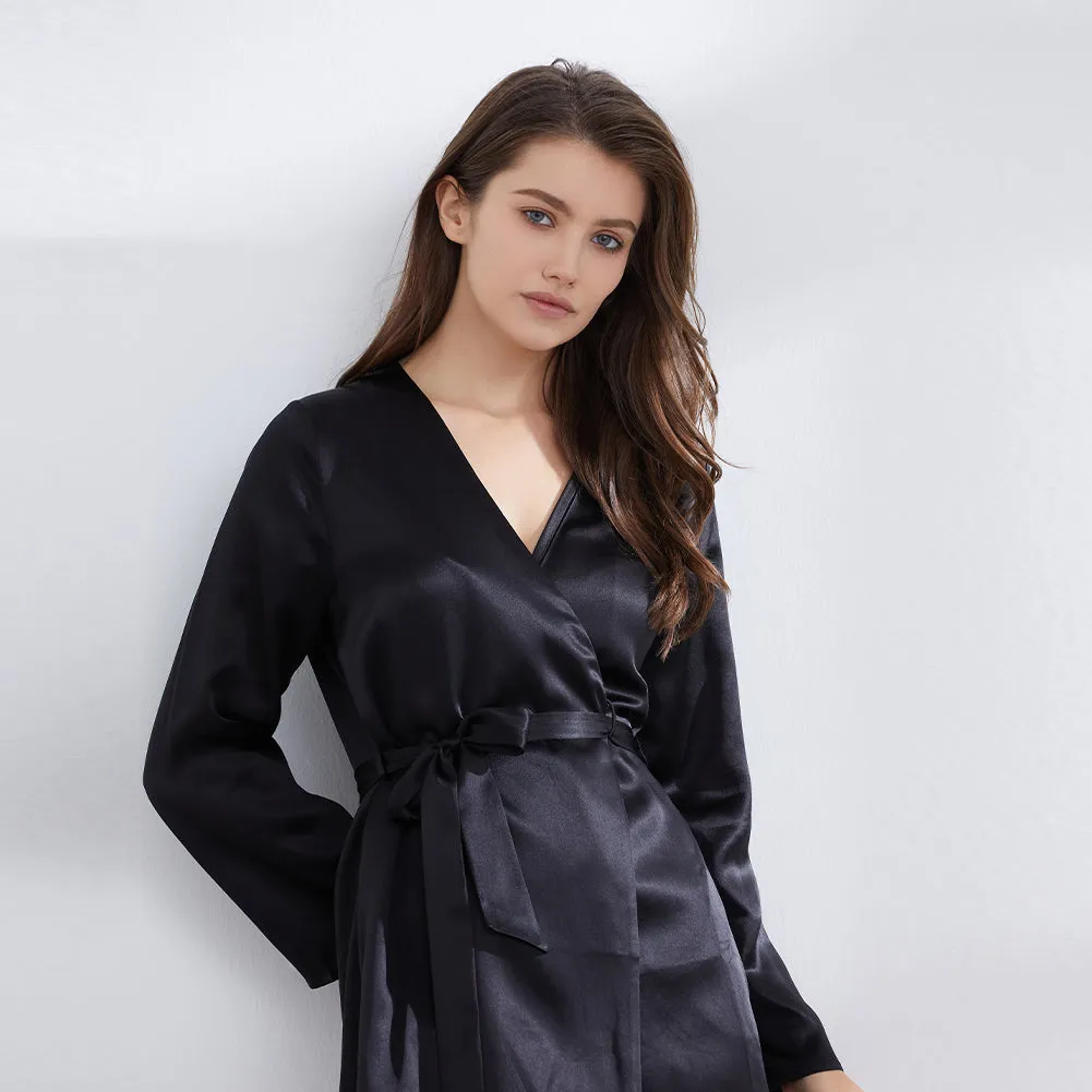 19 Momme Women's Short Silk Robe