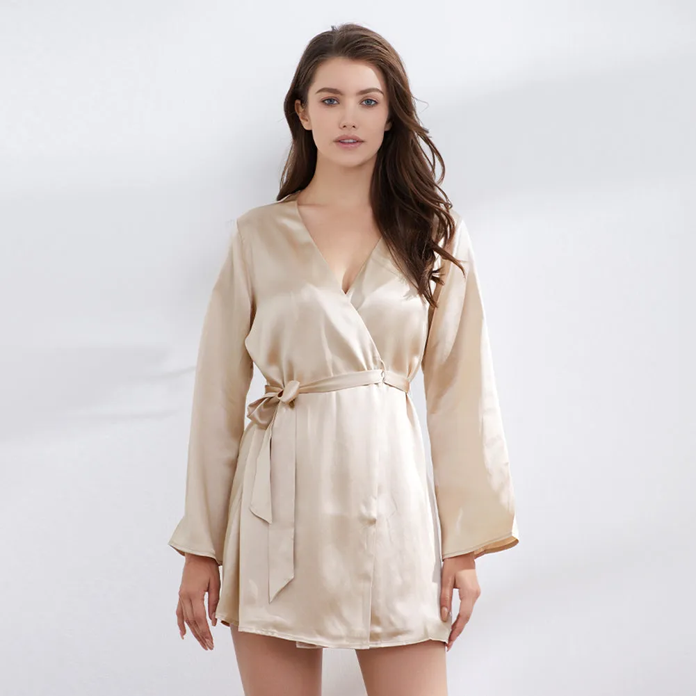19 Momme Women's Short Silk Robe