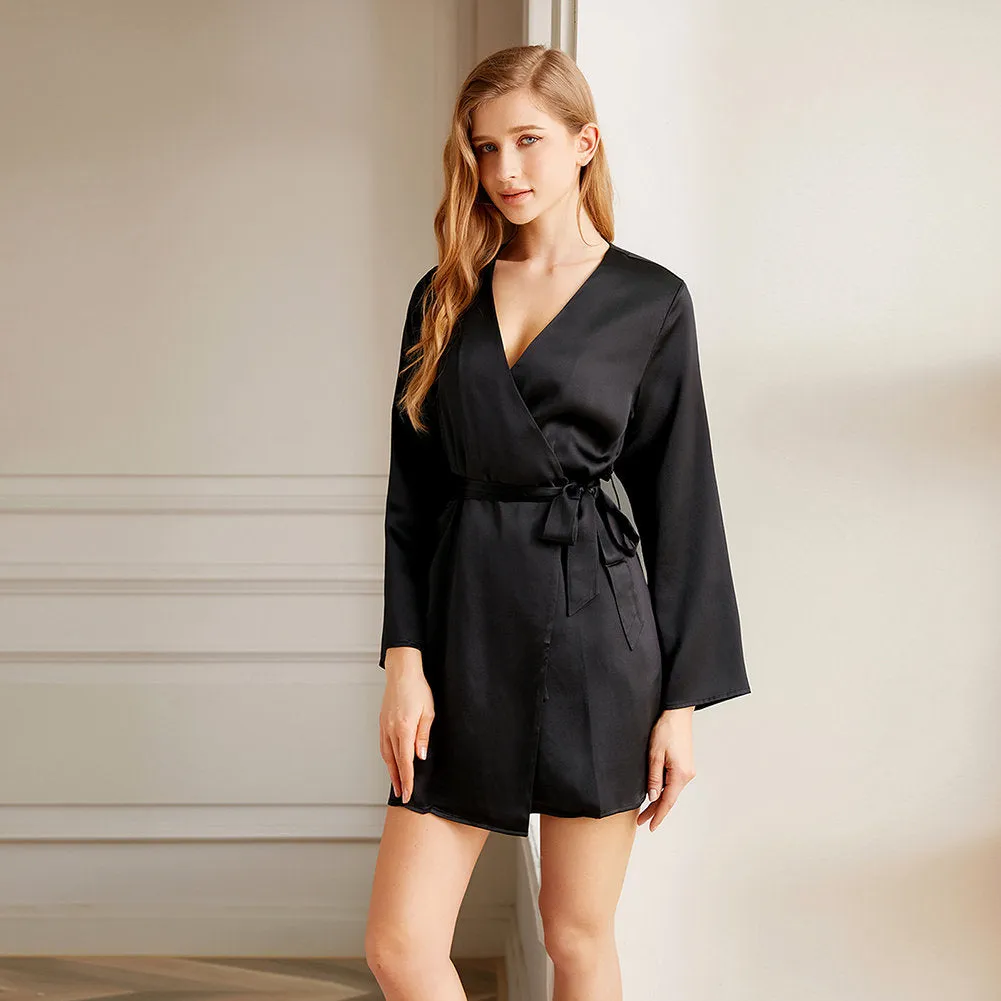 19 Momme Women's Short Silk Robe