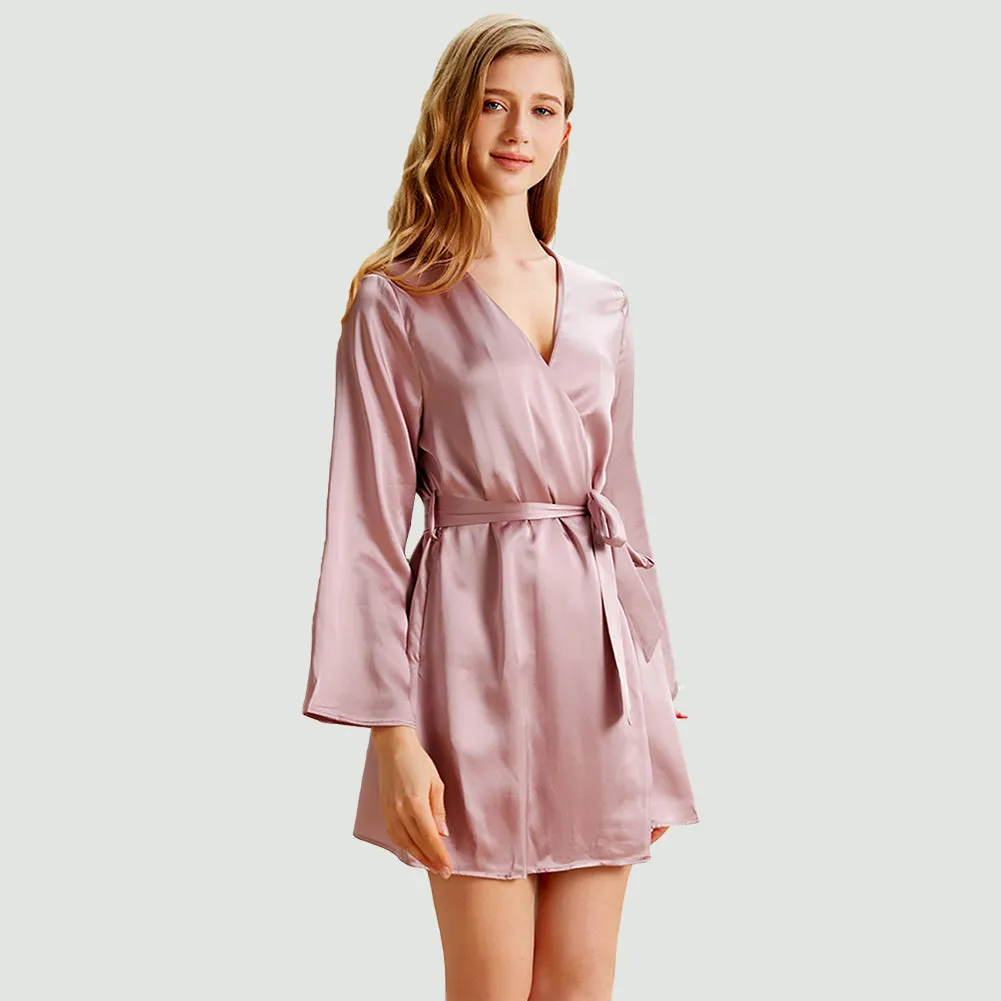 19 Momme Women's Short Silk Robe
