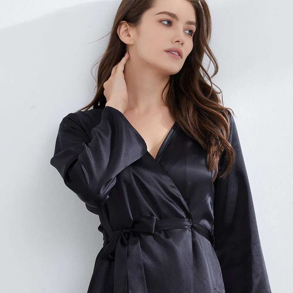 19 Momme Women's Short Silk Robe