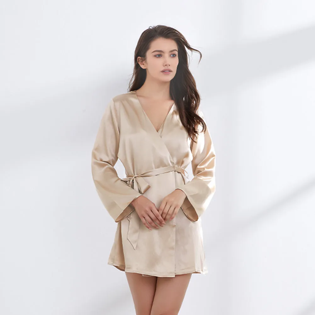 19 Momme Women's Short Silk Robe