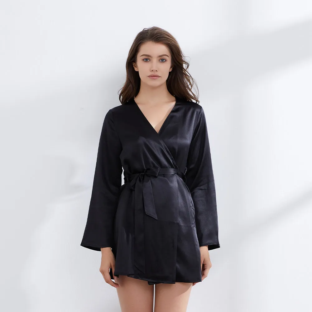 19 Momme Women's Short Silk Robe