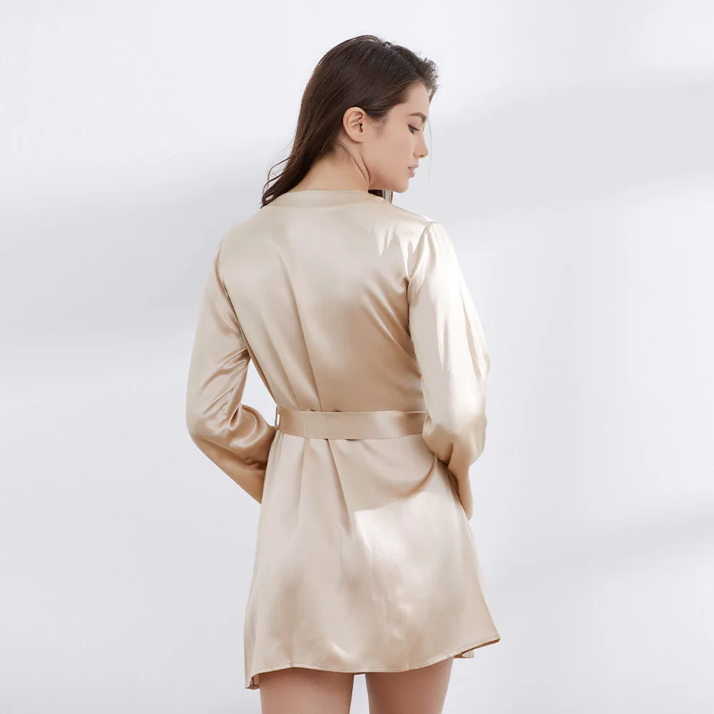 19 Momme Women's Short Silk Robe