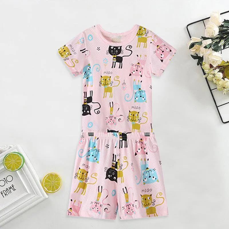 2-piece Strawberry Pattern Pajamas Sets for Toddler Girl