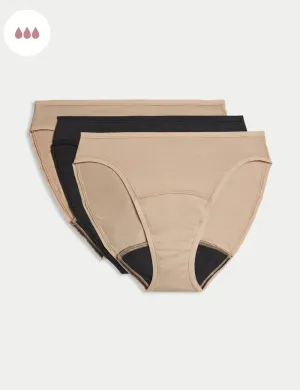 3pk Heavy Absorbency Period High Leg Knickers