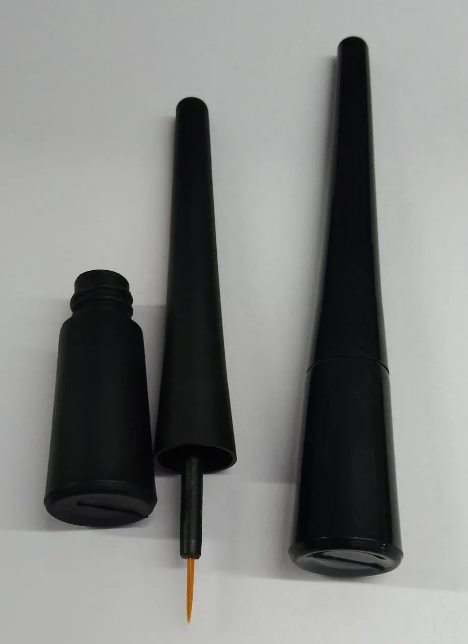 4ml Empty Plastic Minar Shape Mini Eyeliner Container Set - Matt Black