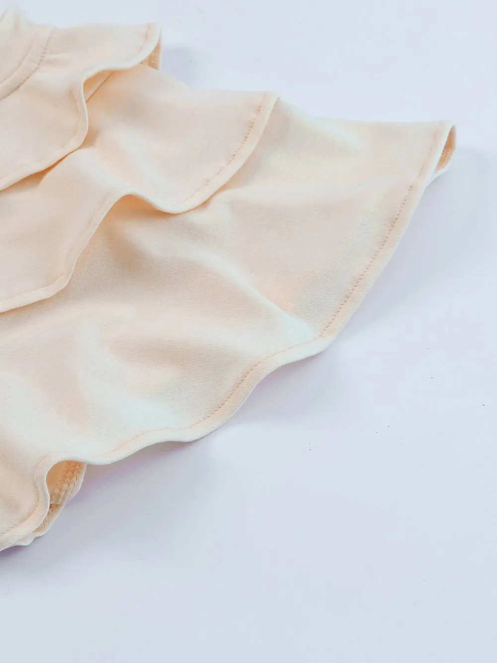 Apricot Tiered Ruffle Sleeve T-Shirt with Chic Style