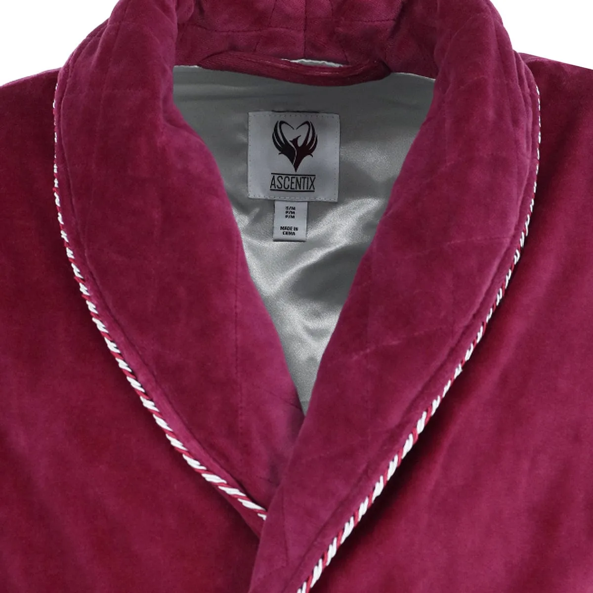 Ascentix Men's Velour Smoking Jacket with Satin Lining