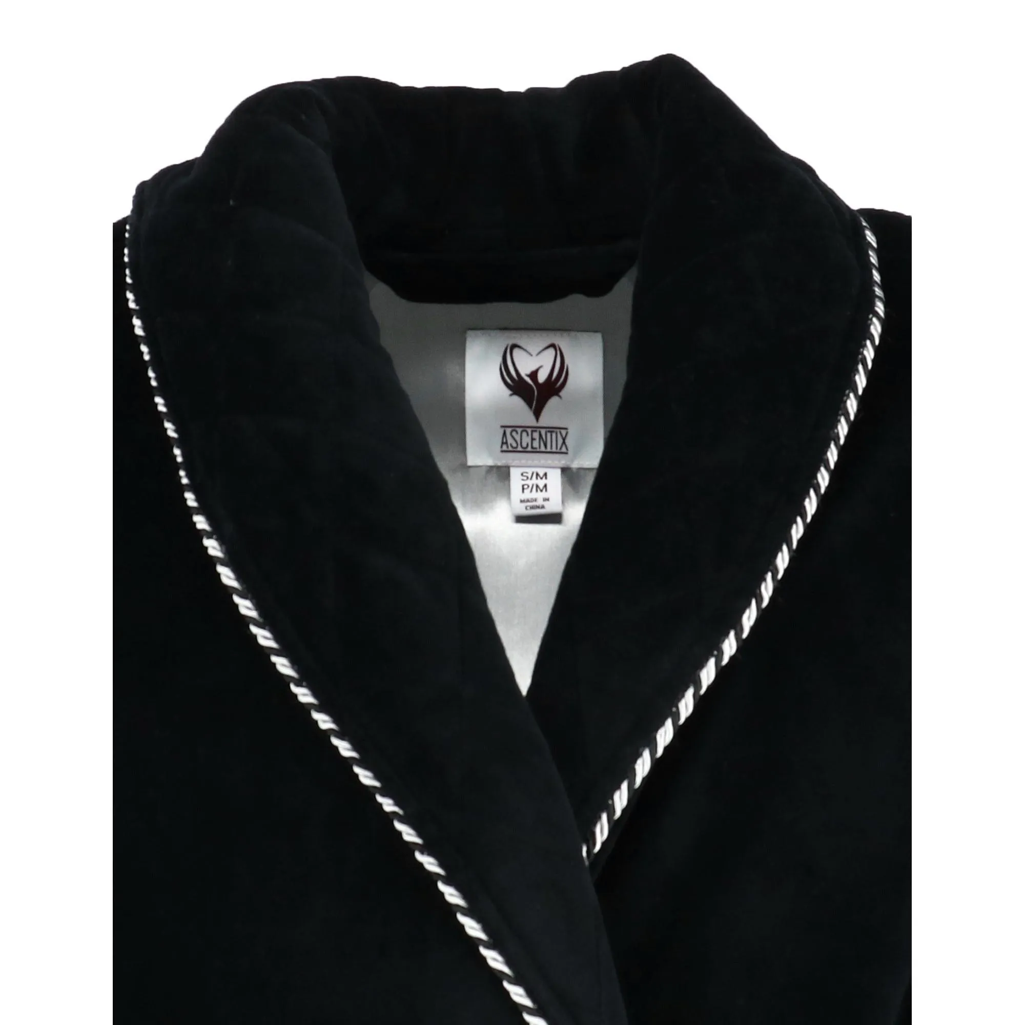 Ascentix Men's Velour Smoking Jacket with Satin Lining