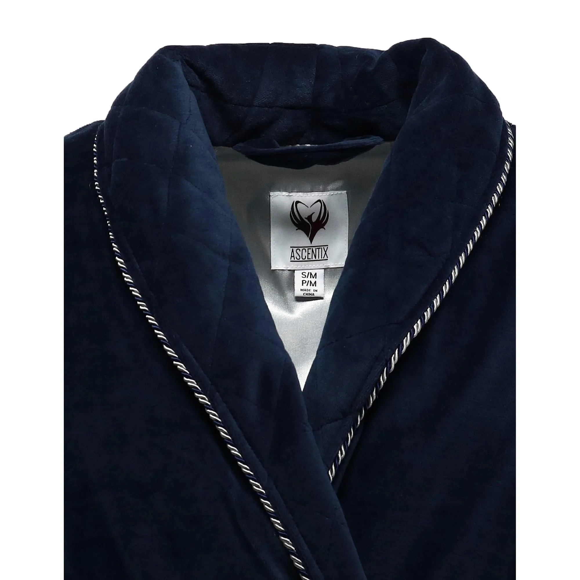 Ascentix Men's Velour Smoking Jacket with Satin Lining