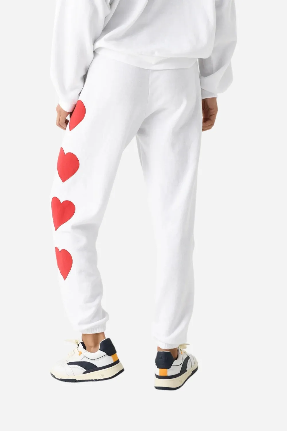 Aviator Nation Heart Stitch 4 Sweatpants in White
