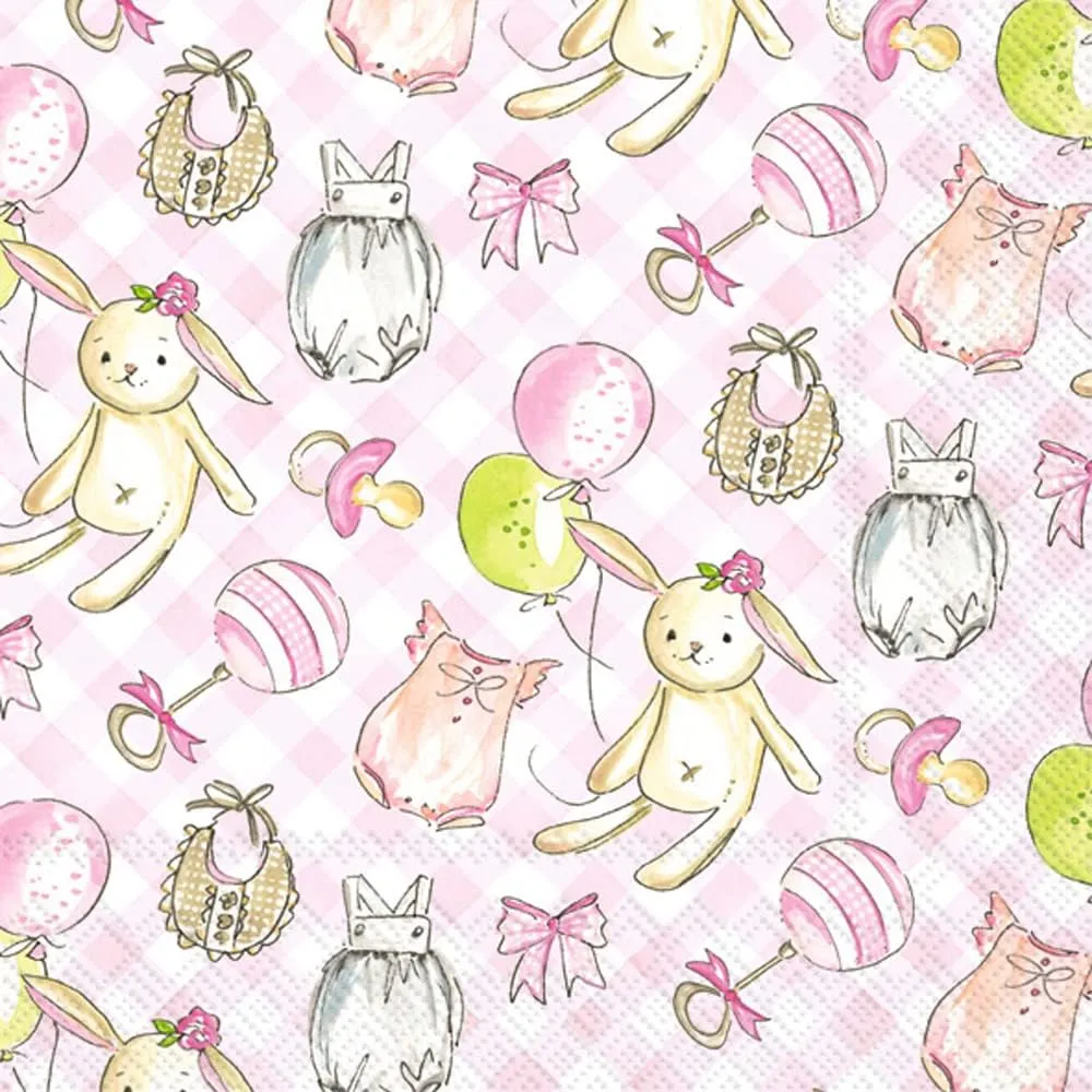 Beverage Napkins - Baby Girl - Pink