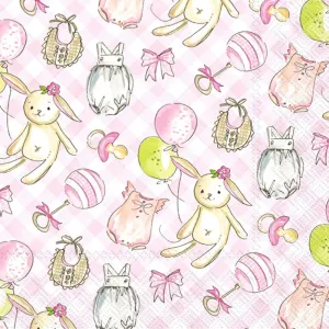 Beverage Napkins - Baby Girl - Pink