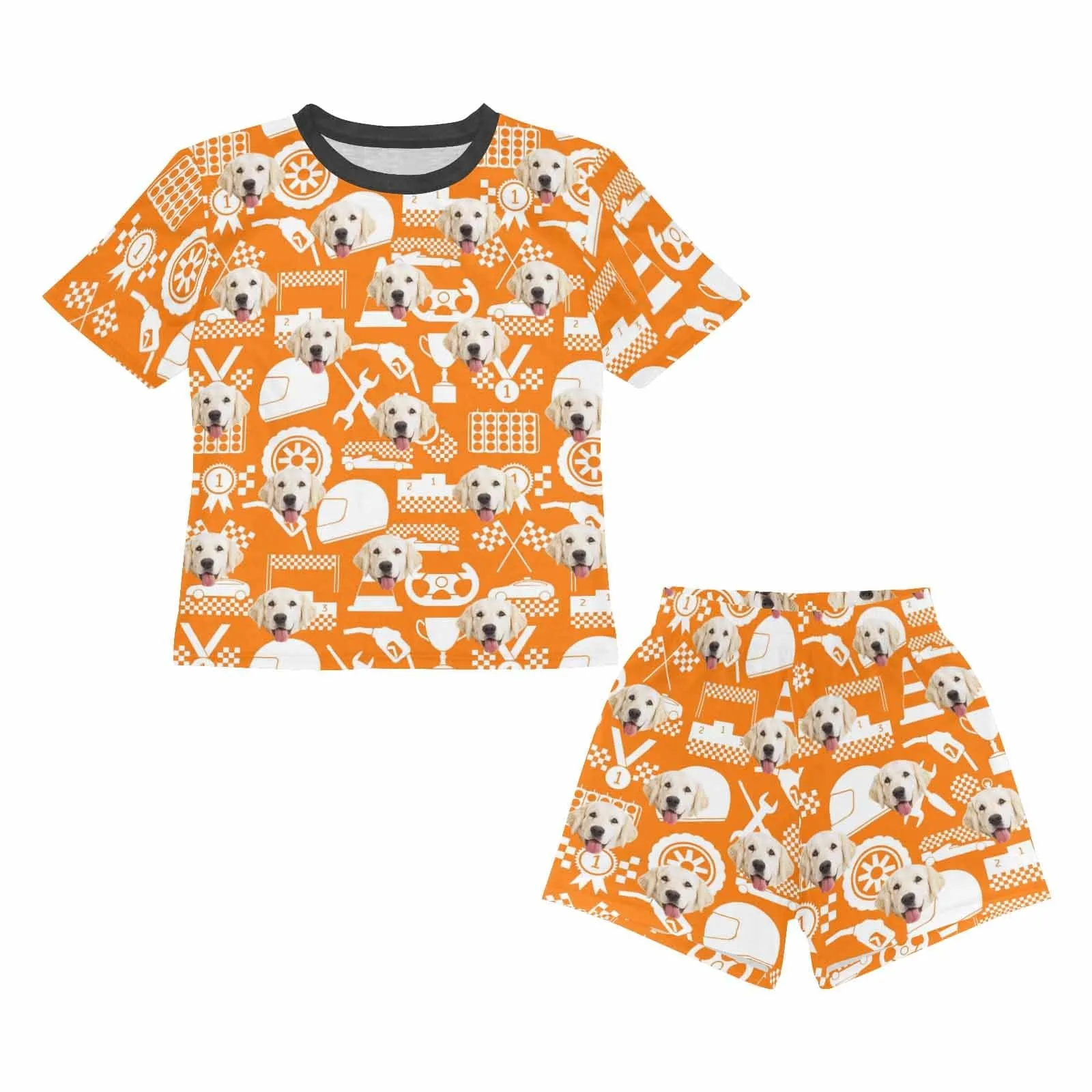 Big Boy Pajamas Custom Sleepwear with Face Pet Dog Personalized Pajama Set For Boys 8-15Y