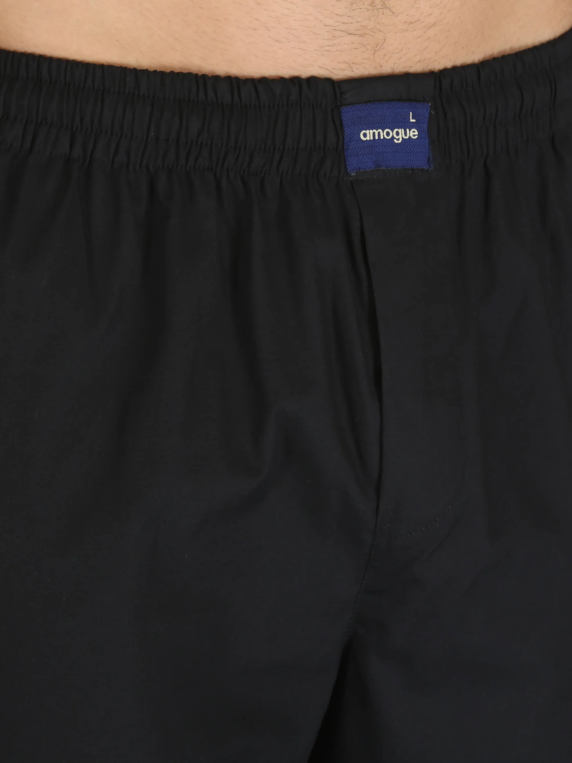 Black Solid Pure Cotton Pajamas For Men