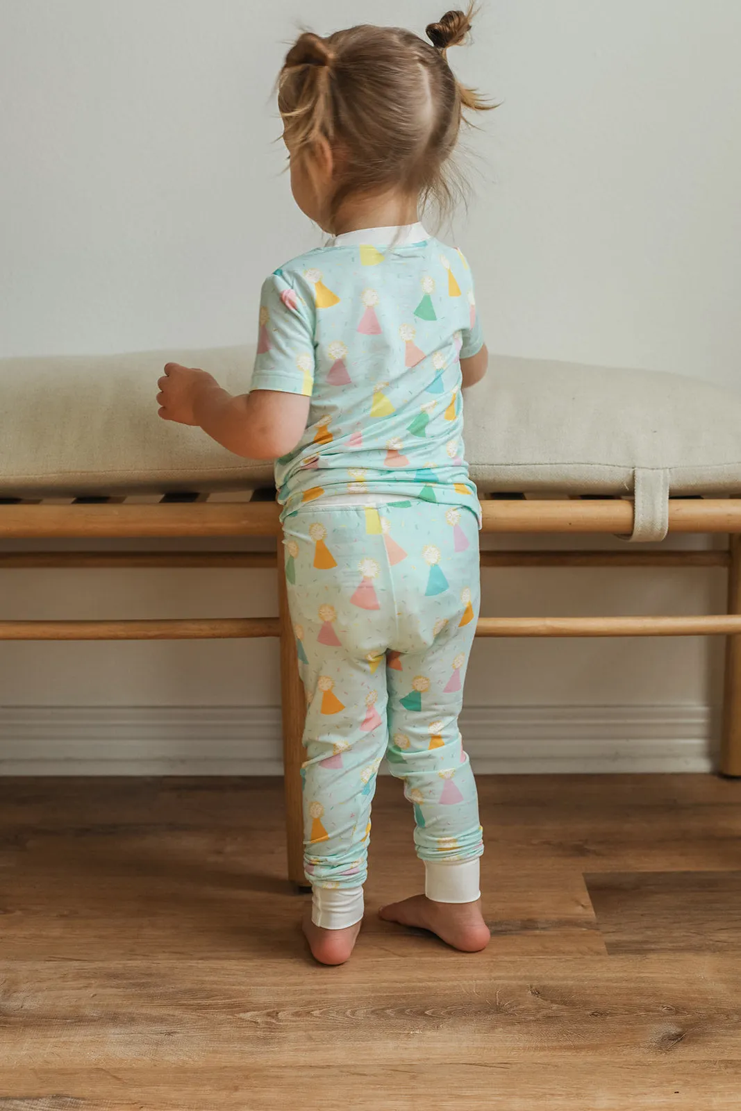 Blue Birthday Print 2 Piece Bamboo Pajama Set