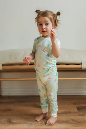 Blue Birthday Print 2 Piece Bamboo Pajama Set