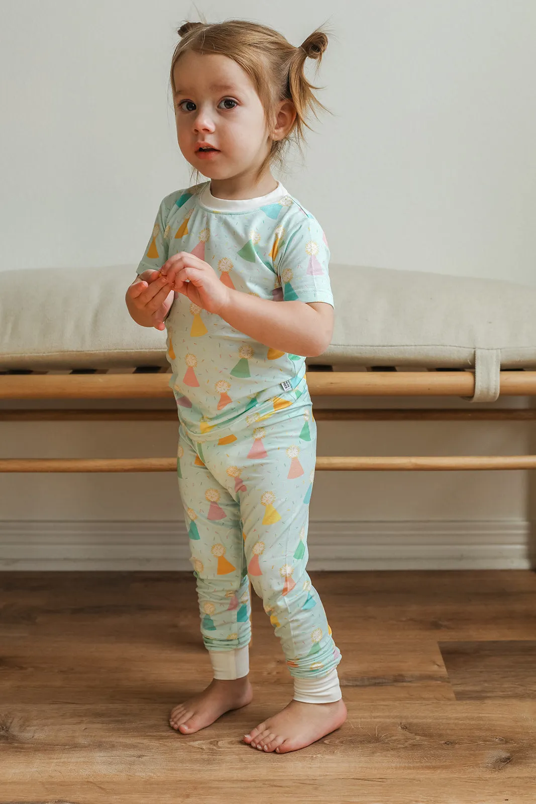 Blue Birthday Print 2 Piece Bamboo Pajama Set