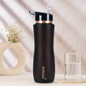 Borosil Sipper Copper Bottle, Brown, 750 ml