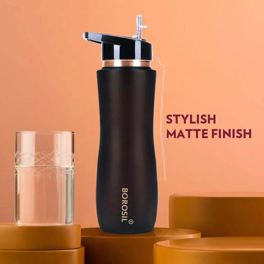 Borosil Sipper Copper Bottle, Brown, 750 ml