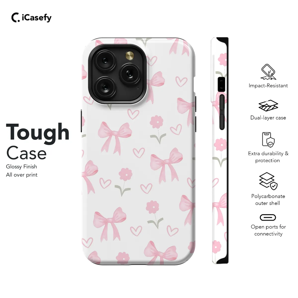 Bouquet Pink Coquette Bow Floral Phone Case iPhone Samsung Cover Pixel 1390