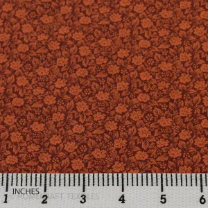Burnt Orange Mini Floral Cotton Print