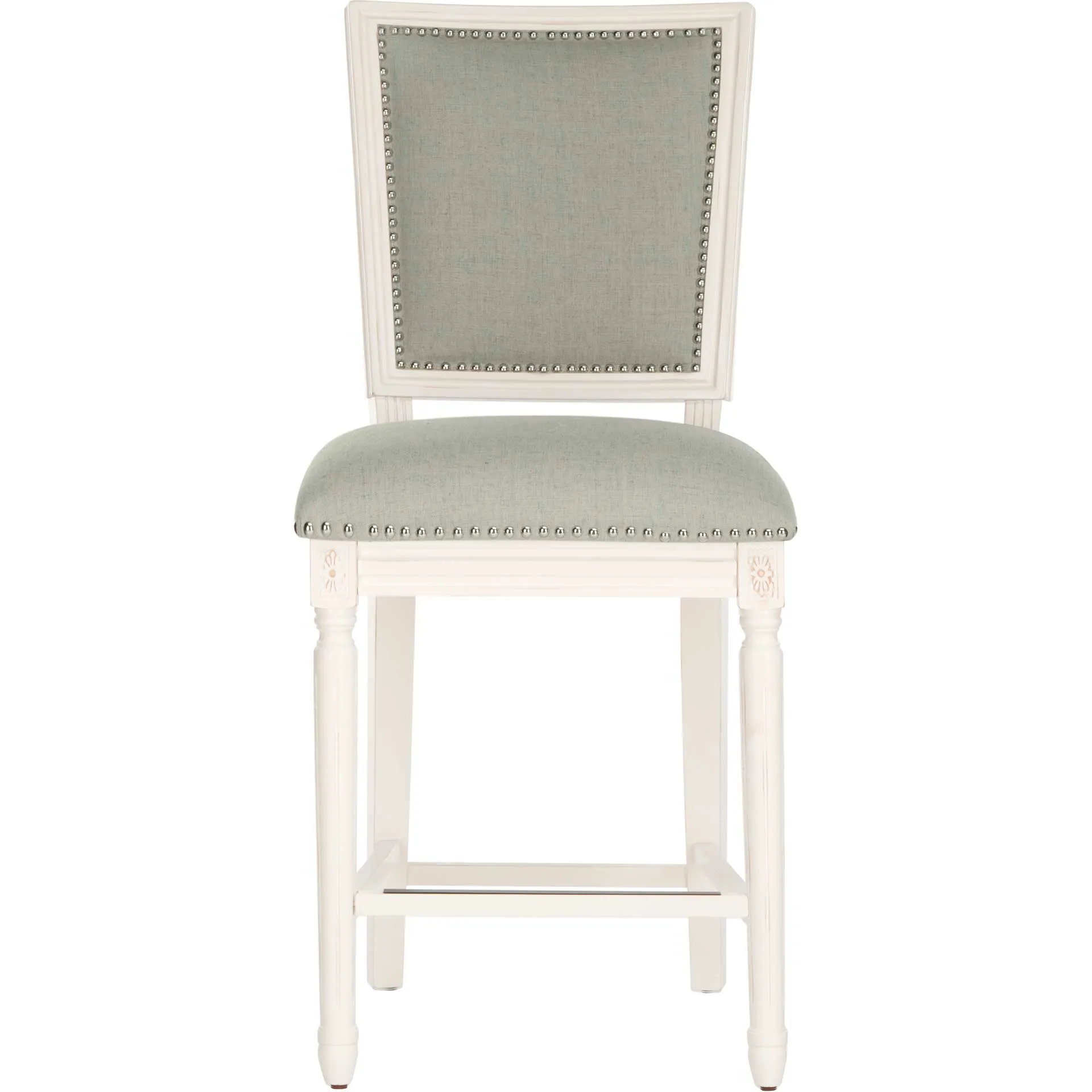 Burst Rectangle Bar Stool Light Gray/Cream/Distressed White (Set of 2)