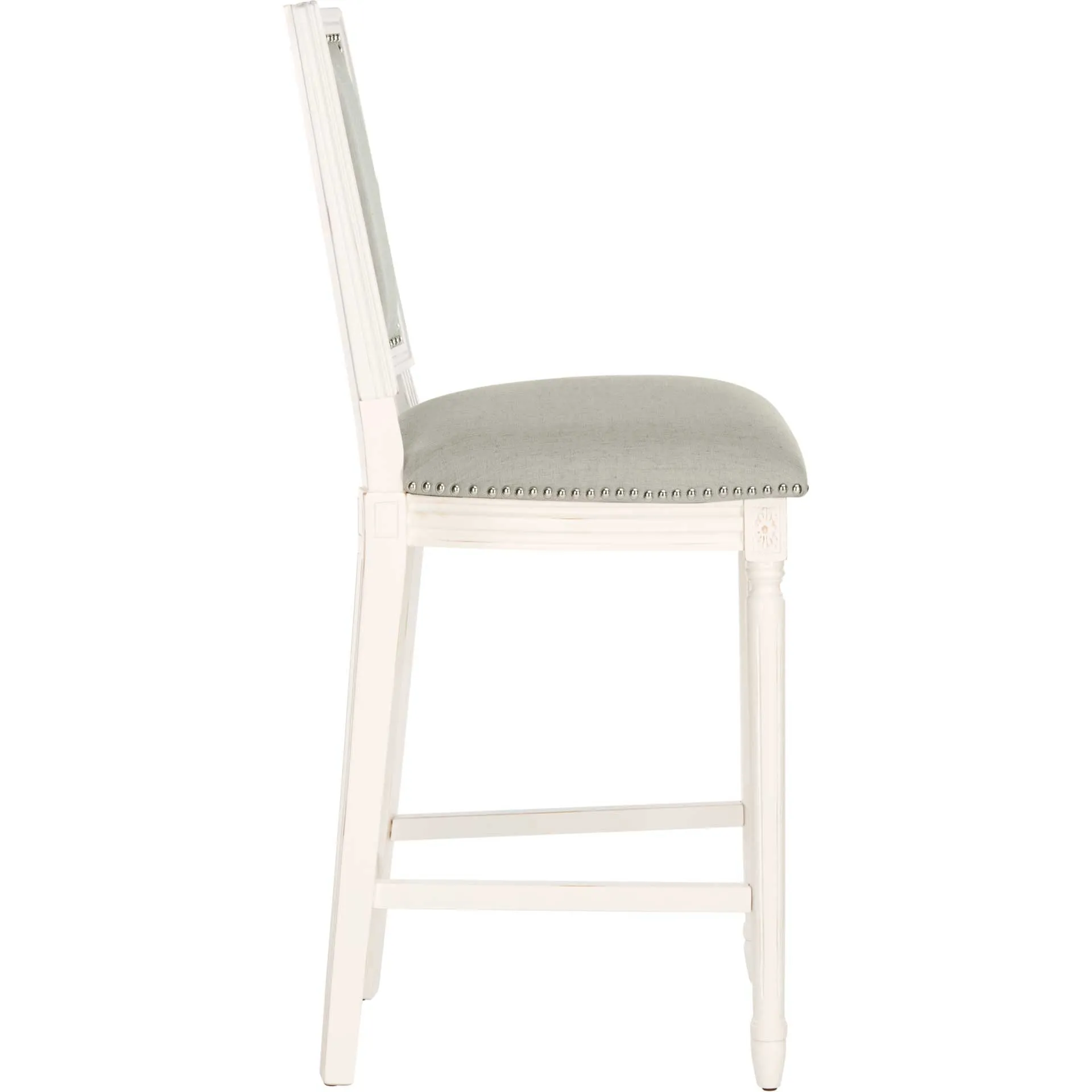 Burst Rectangle Bar Stool Light Gray/Cream/Distressed White (Set of 2)