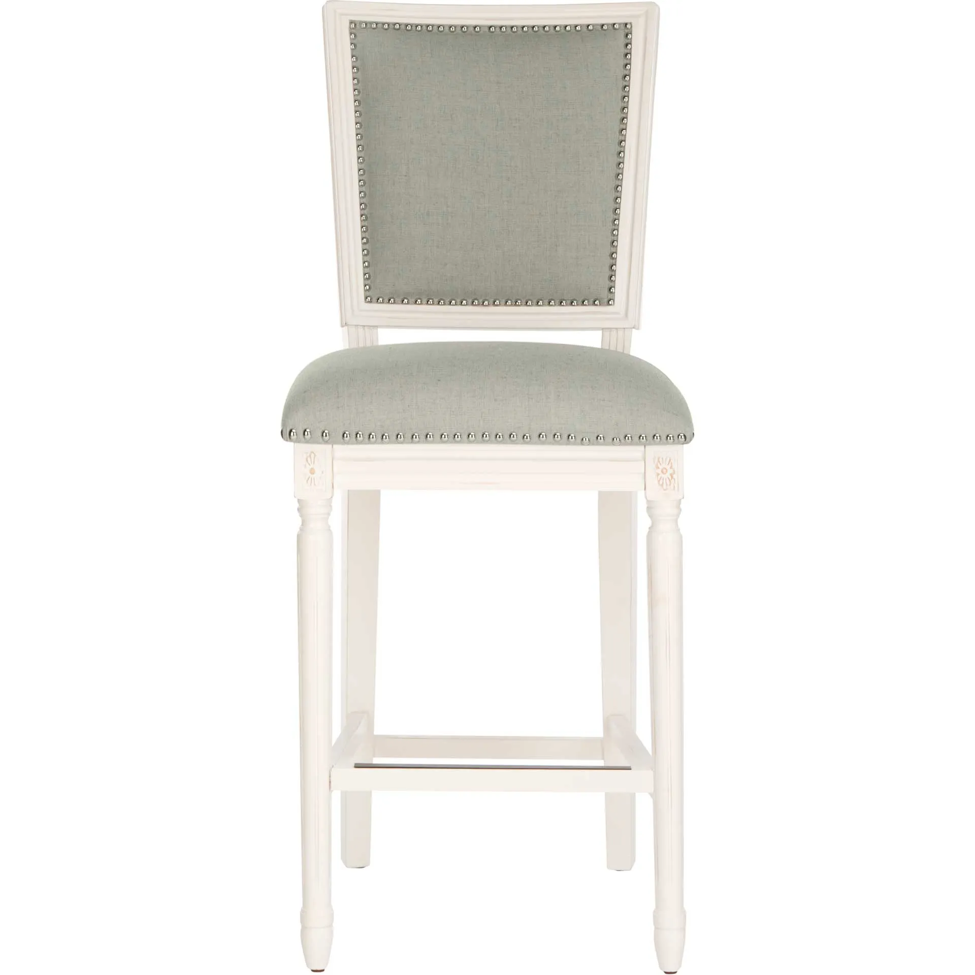 Burst Rectangle Bar Stool Light Gray/Cream/Distressed White (Set of 2)