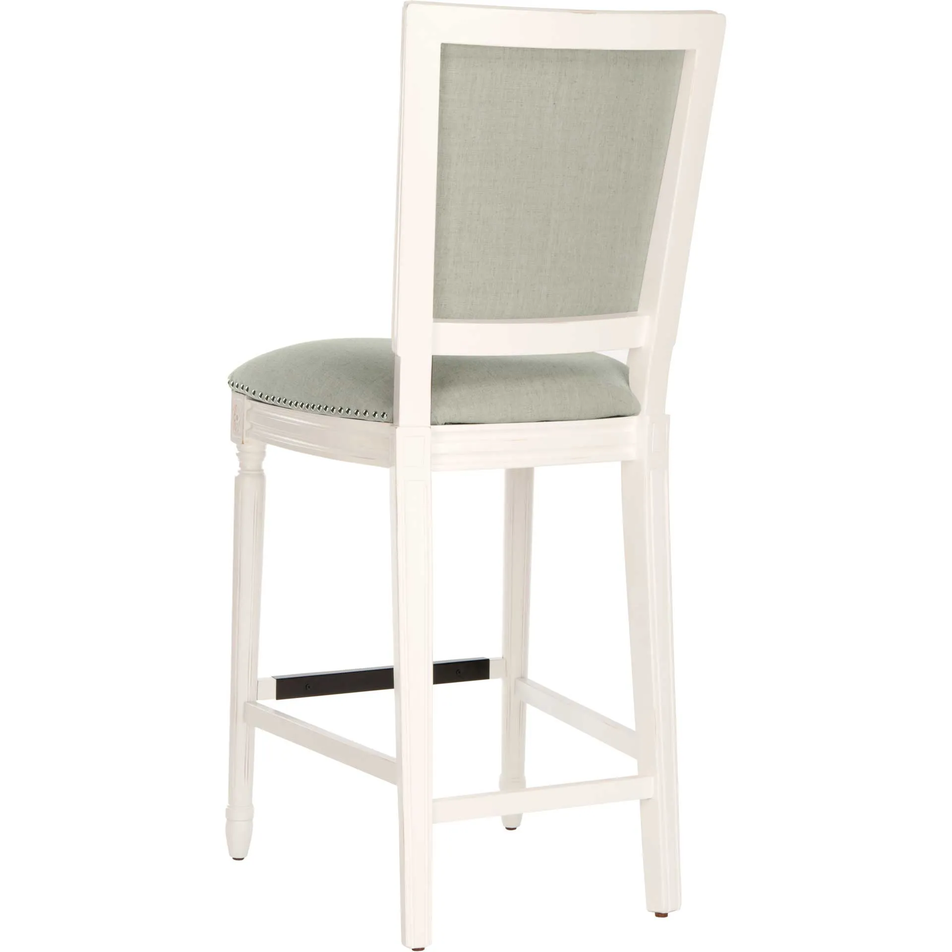 Burst Rectangle Bar Stool Light Gray/Cream/Distressed White (Set of 2)