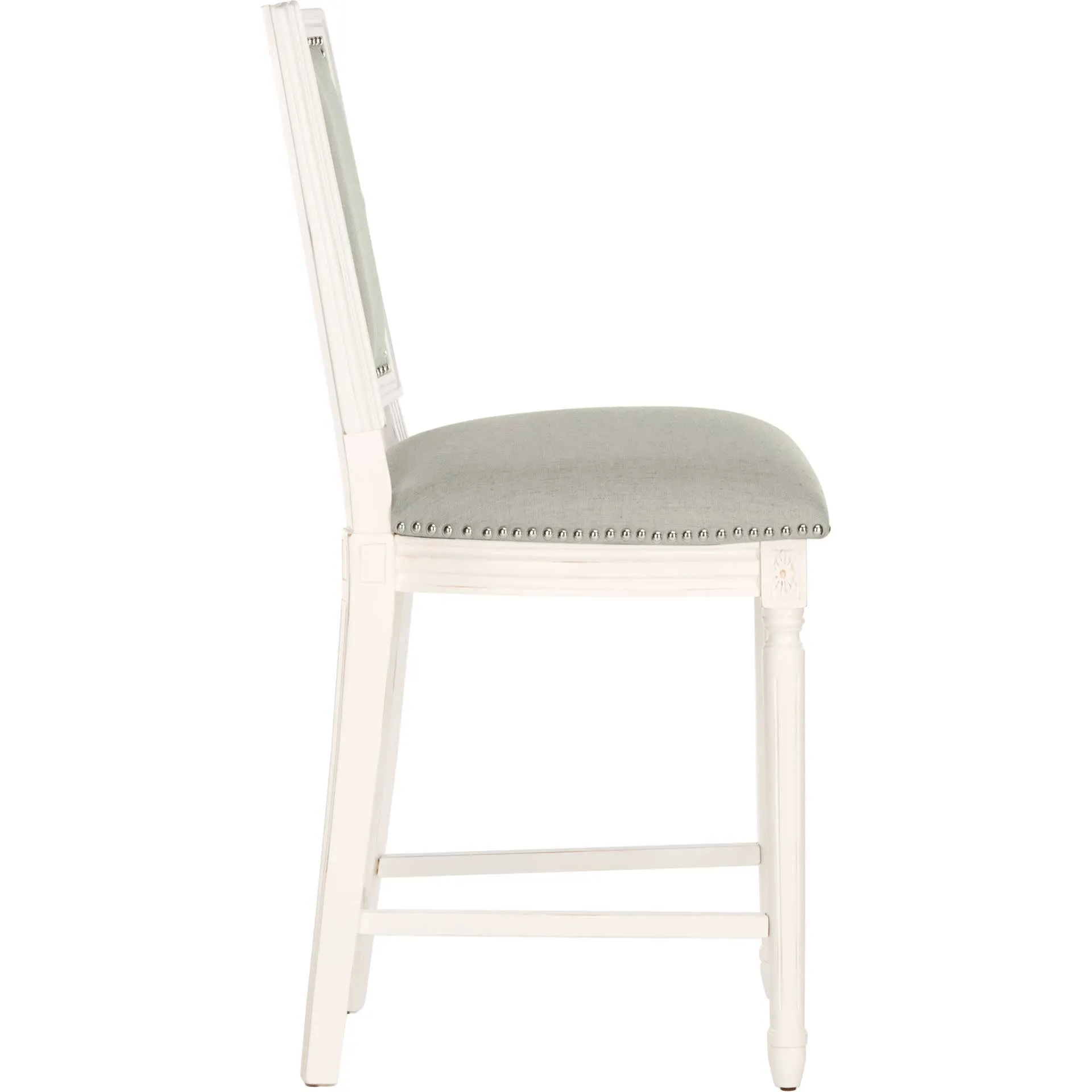 Burst Rectangle Bar Stool Light Gray/Cream/Distressed White (Set of 2)