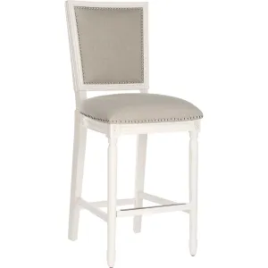 Burst Rectangle Bar Stool Light Gray/Cream/Distressed White (Set of 2)