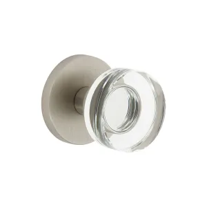Circolo Rosette with Circolo Crystal Knob in Satin Nickel