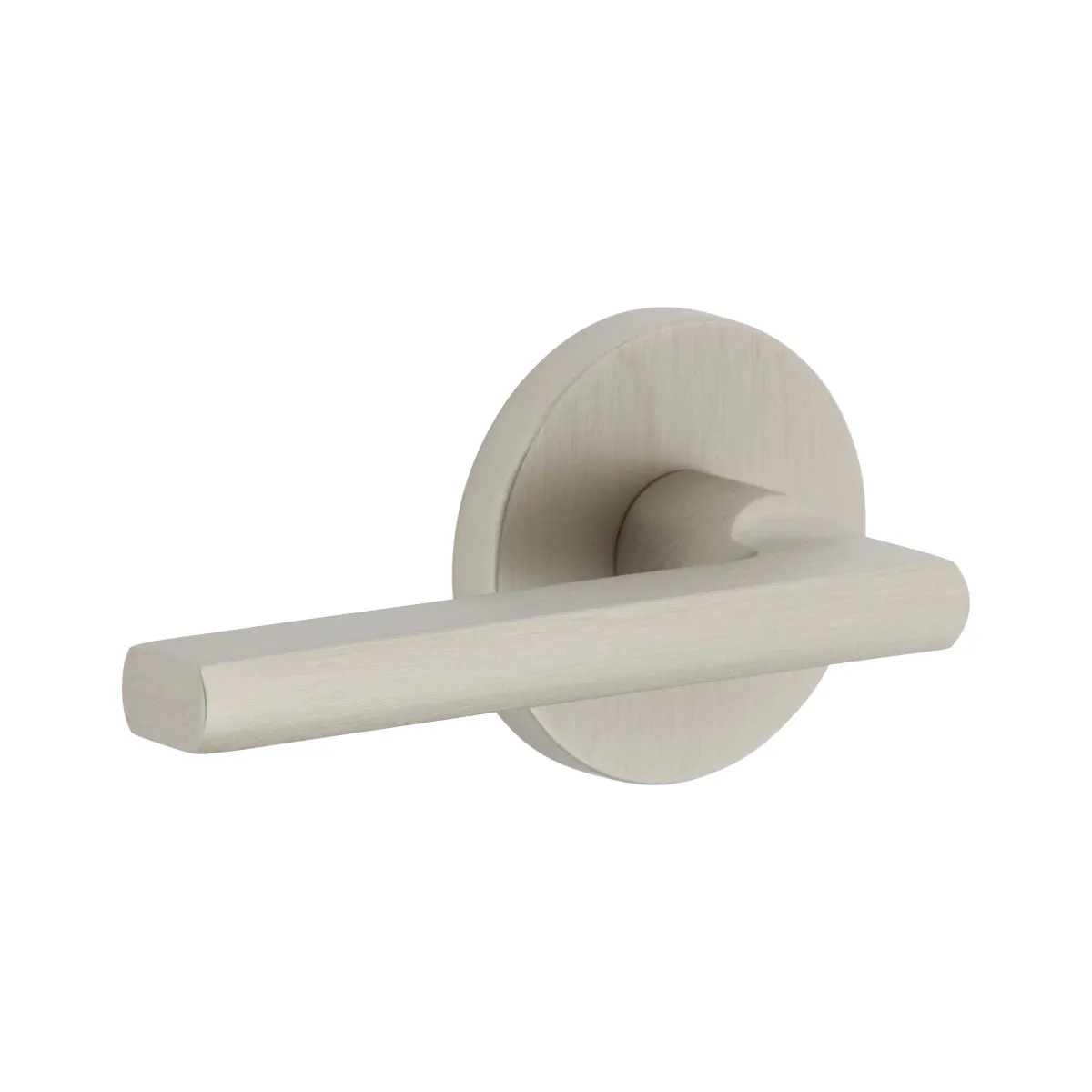 Circolo Rosette with Milano Lever in Satin Nickel