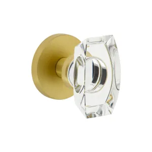 Circolo Rosette with Stella Crystal Knob in Satin Brass
