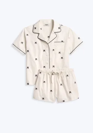 Corita Set in Navy Embroidered Bows