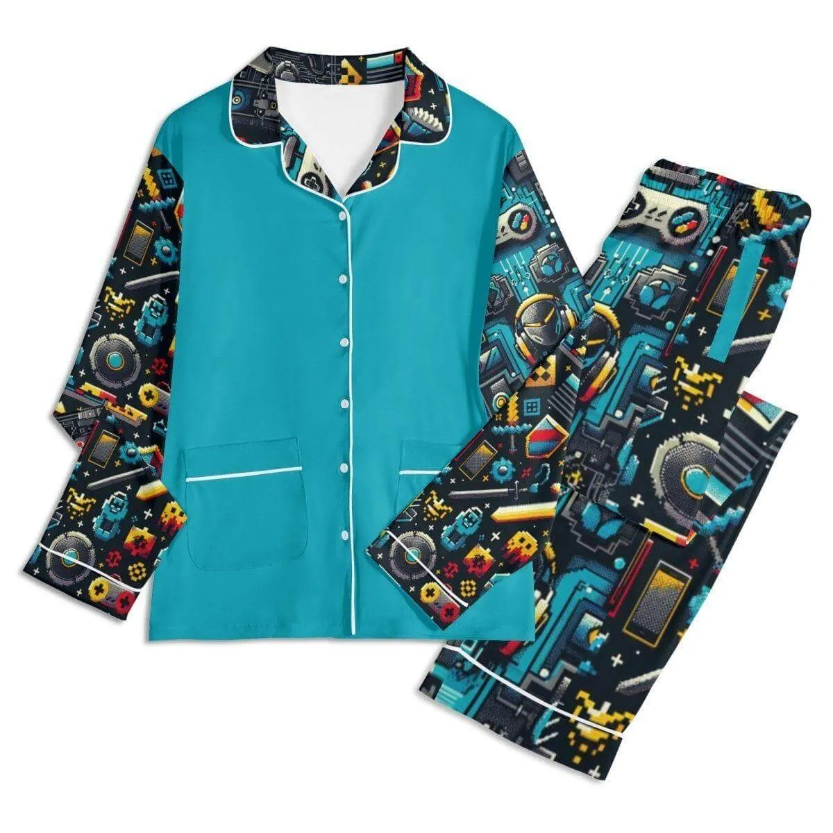 Cozy teal Gamer Tag PJs