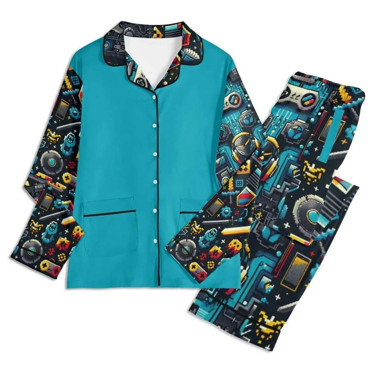 Cozy teal Gamer Tag PJs