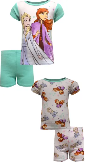 Disney Frozen II Elsa and Anna 4 Piece Cotton Shortie Pajama