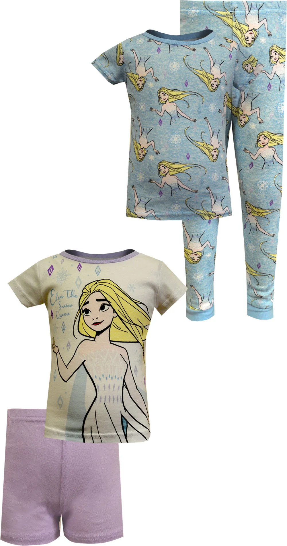Disney Frozen II Elsa the Snow Queen 4 Piece Cotton Toddler Pajama