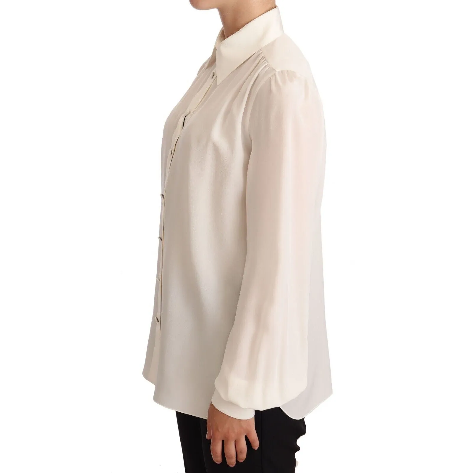 Dolce & Gabbana Elegant Silk Top in Off White