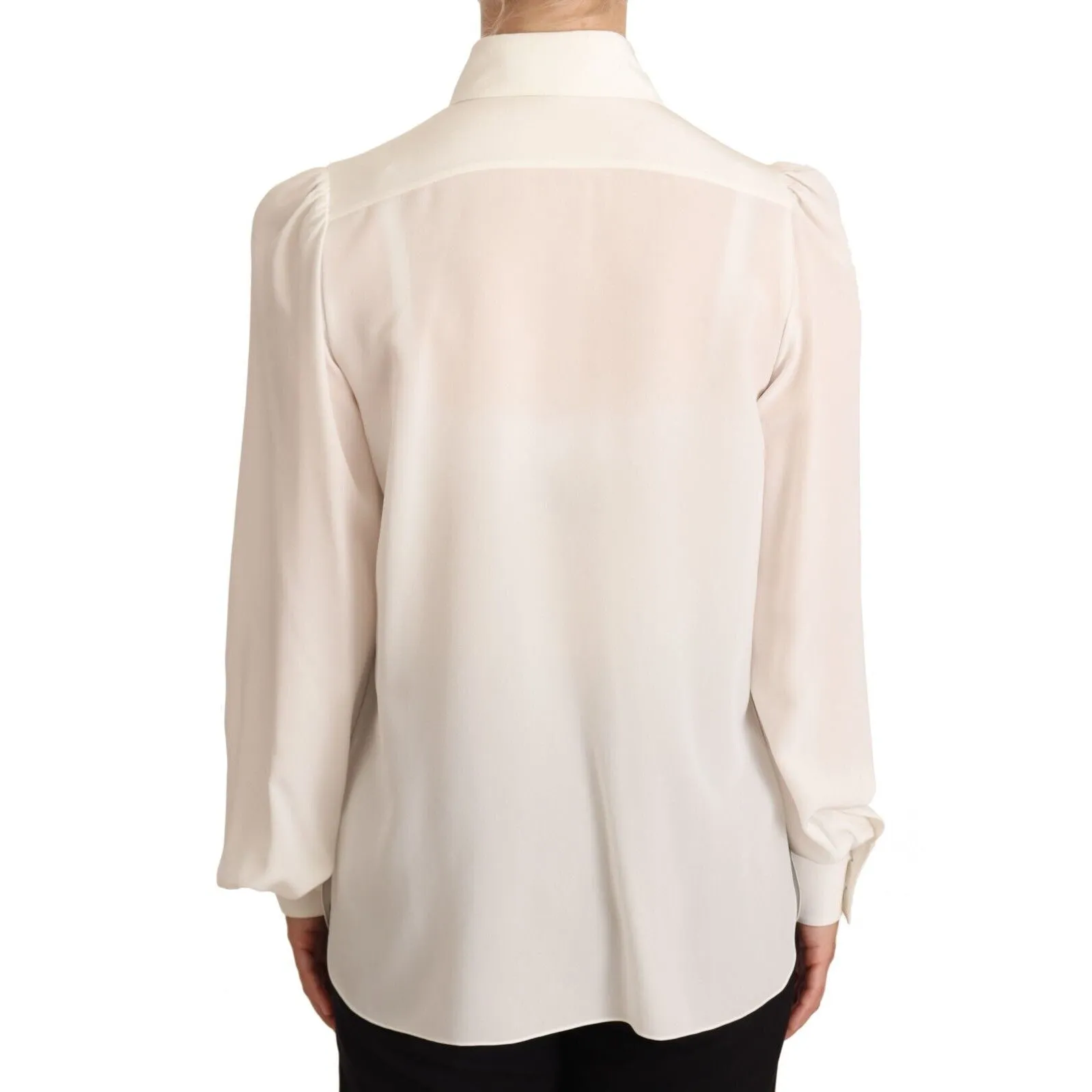 Dolce & Gabbana Elegant Silk Top in Off White