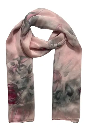 Dry Rose Anabel Printed Silk Chiffon Oblong Shawl 180x110