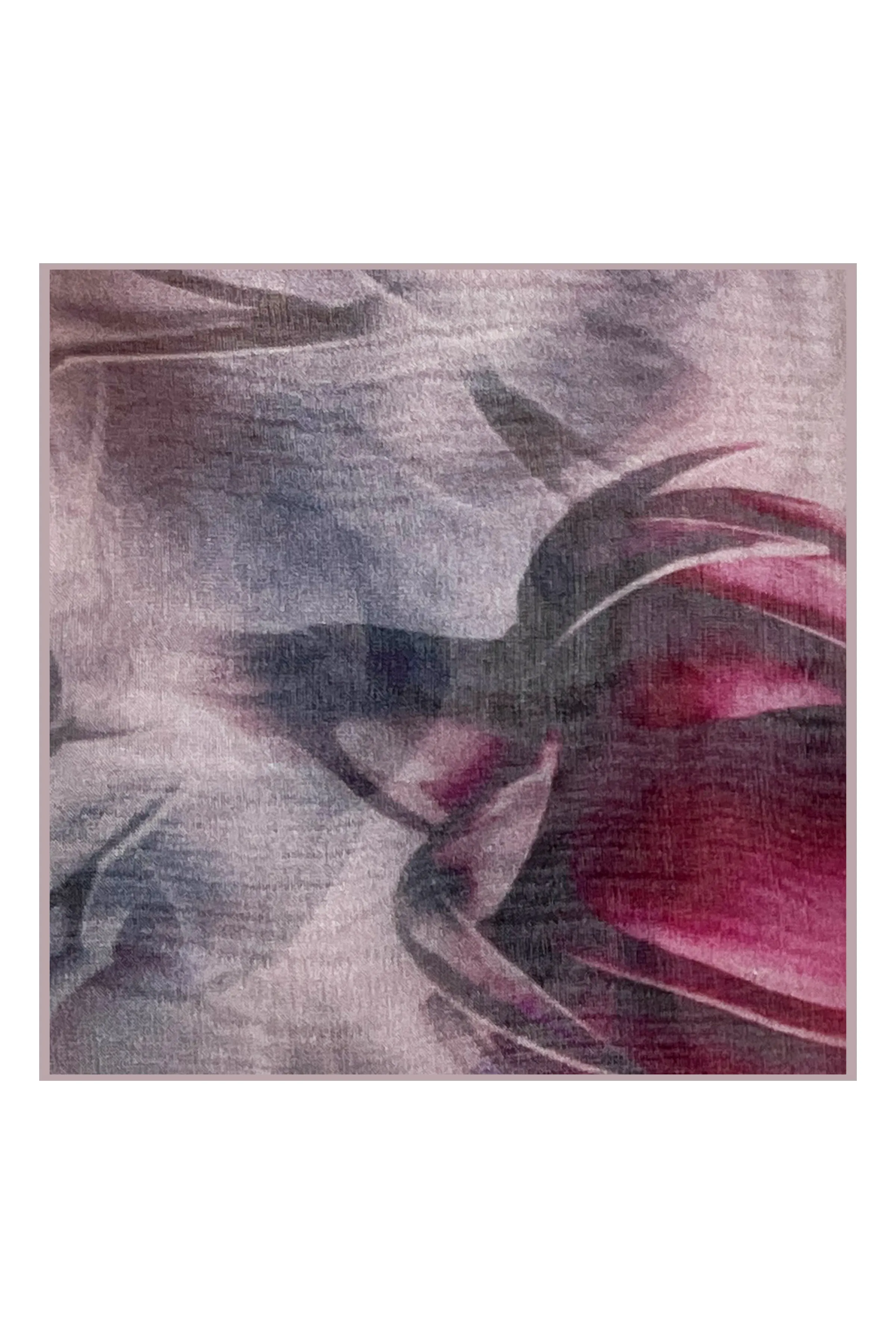 Dry Rose Anabel Printed Silk Chiffon Oblong Shawl 180x110