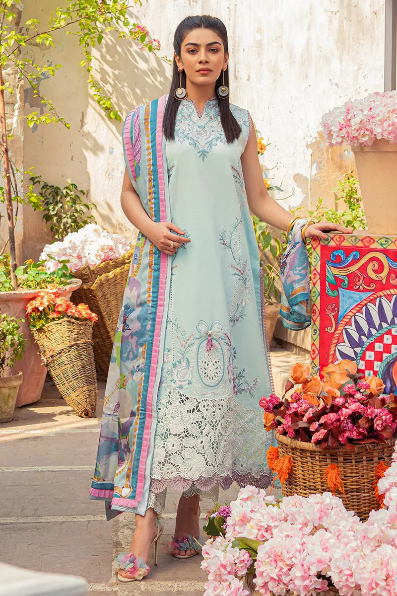 Elegant Blue Pakistani Salwar Kameez with Printed Dupatta