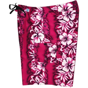 Fixed (Non Elastic) Waist Womens Board Shorts "Conga Line" (Pink) * CUSTOM *