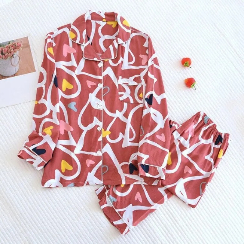 Floral Printed Home Wear Pajamas